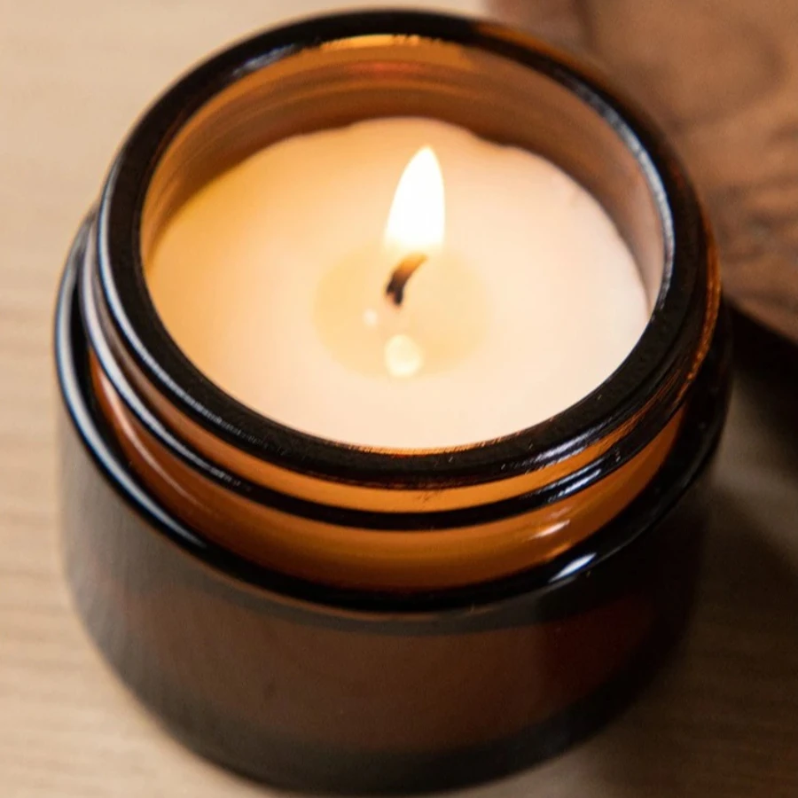 Brown Glass Cup Aromatherapy Candle Smokeless Scented Wax Candle For Home Decor Birthday Valentines Day Christmas Gift Glass Jar
