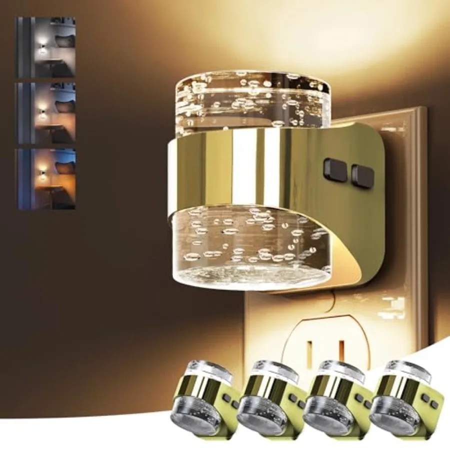 

Ночник 3CCT с регулируемой цветовой температурой 3000K/000K/5000K, подключаемый к розетке, с датчиком от заката до рассвета, в форме пузырька