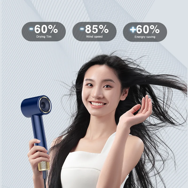 Herramientas para el cabello sin escobillas de alta velocidad, 120000 Rpm, juego de cepillos para secador de pelo, estilizador de envoltura de aire, cepillo de aire caliente para salón, secador de pelo de 1400W