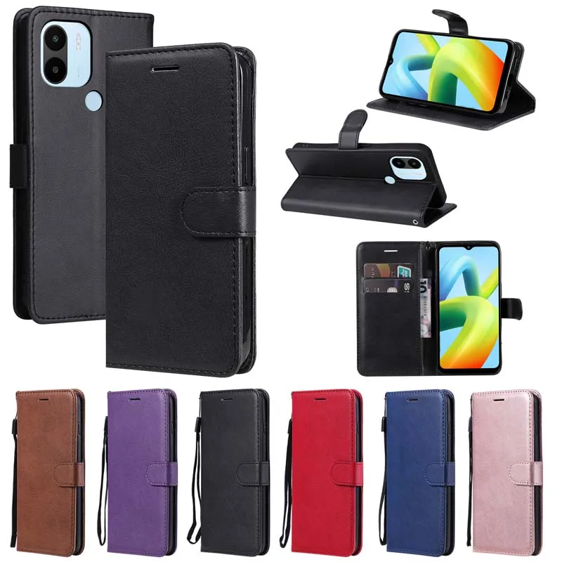 Leather Case For Xiaomi Redmi Note 12 12S 12C A1 A2 Plus A3 4G Phone Back Cover for POCO M6 F5 Pro X6 X5 M5 M5S C65 Wallet Case