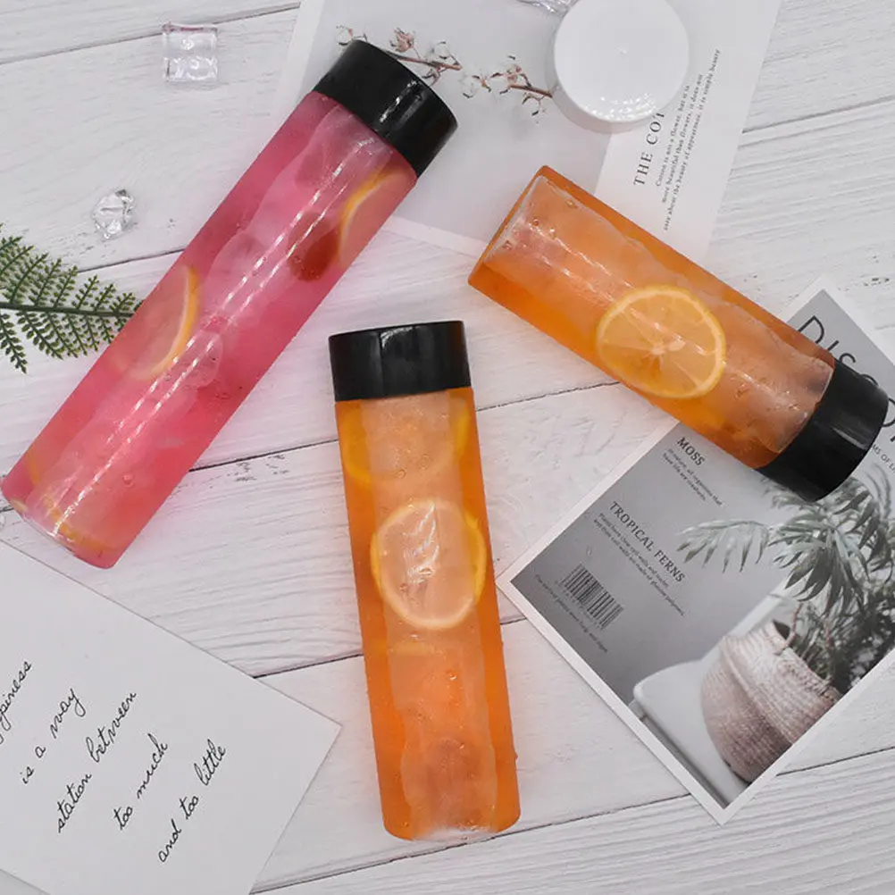 

10 шт. пустых пластиковых бутылок, прозрачные круглые контейнеры для хранения воды, сока, молока, герметичные, с черными крышками, для дома, кафе, ресторана