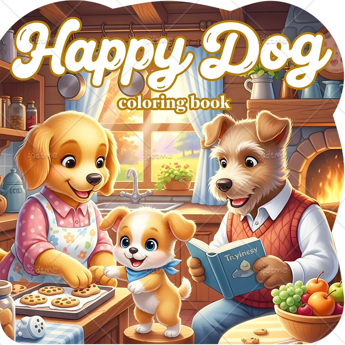 Happy Dog Coloring Book for Adult Cute Cozy Daily Activities Irregular Patterns for Relaxation (Cozy Spaces Coloring