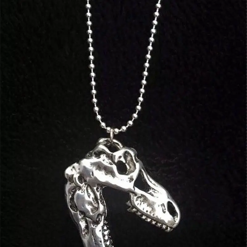 1 peça tiranossauro rex cyberpunk goth dentes de animais esqueleto crânio gótico jóias dinossauro crânio pingente longo colar