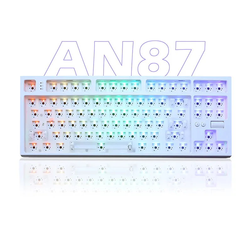 AN87 3-mode Mechanical Keyboard Kit 2.4G/Bluetooth  RGB 87 Keys Hot Swappable Custom Gaming Keyboard For PC Laptop Gamer