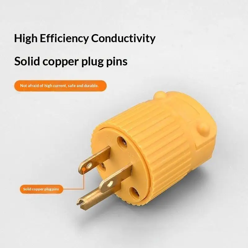 1Pcs Detachable Assembly In-line Power Cord Plug 125V American 15A NEMA 1-15P 5-15P US Industry Waterproof Wiring Plug Connecto