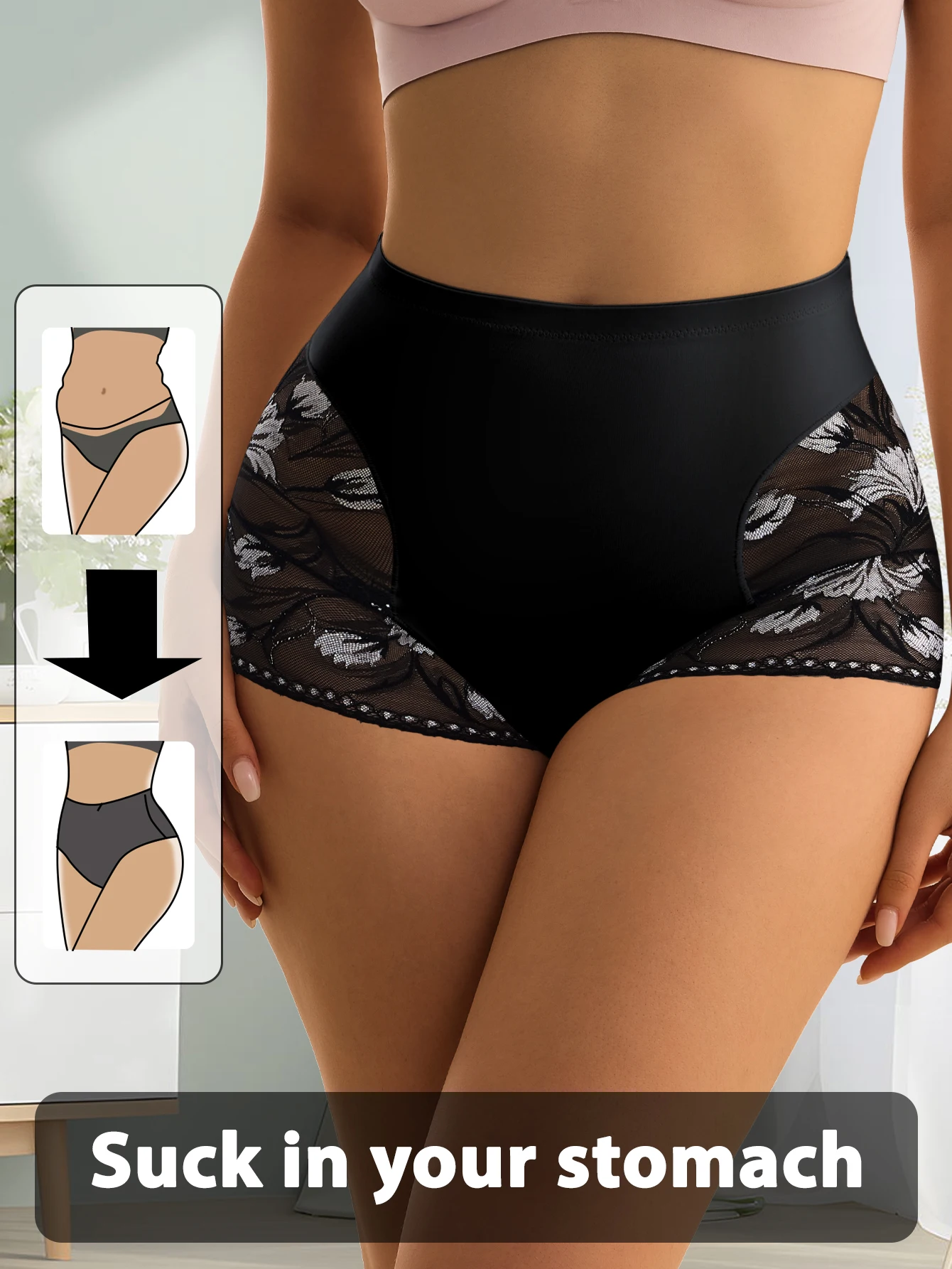 4 Pack Mid Rise Lace Briefs For Women Tummy Control Stretchy Breathable Design Perfect For Daily Use Special Occasions