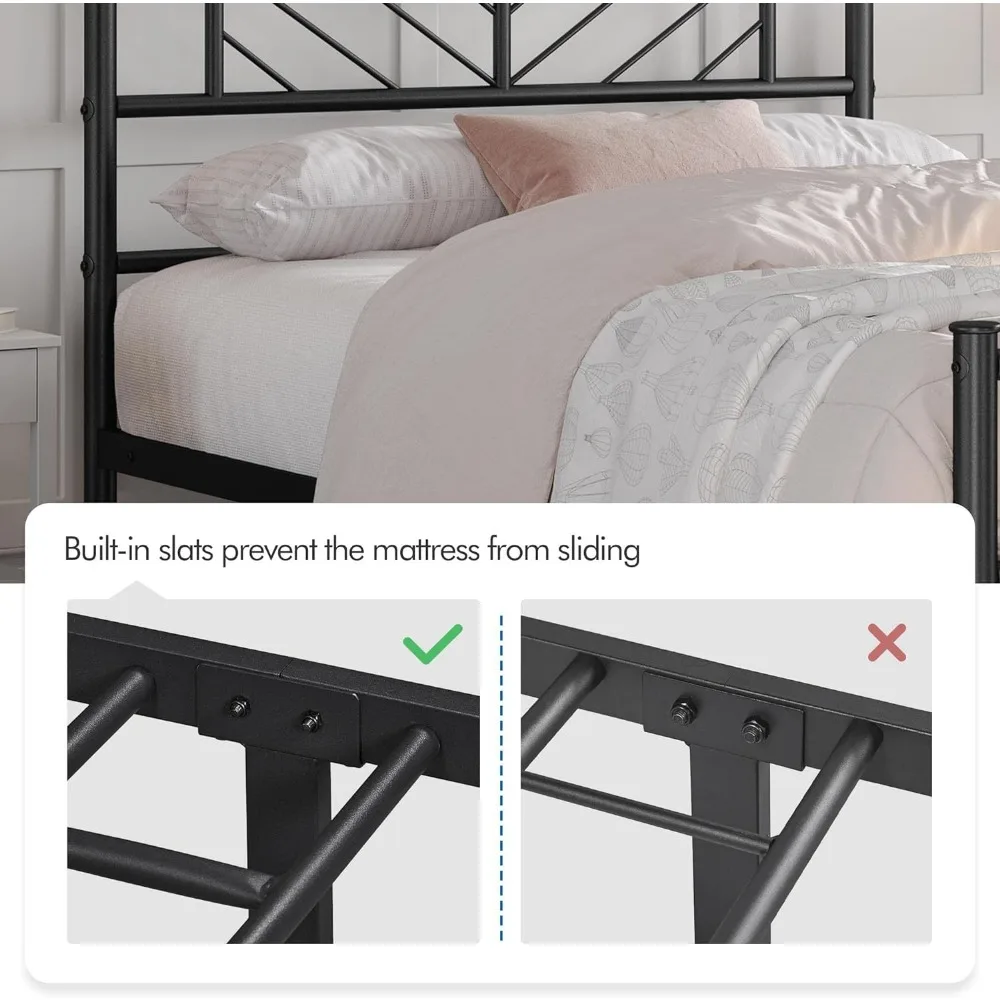 Platform Bed Frame,Metal Mattress Foundation for StorageNo Box Spring Needed, Easy Assembly