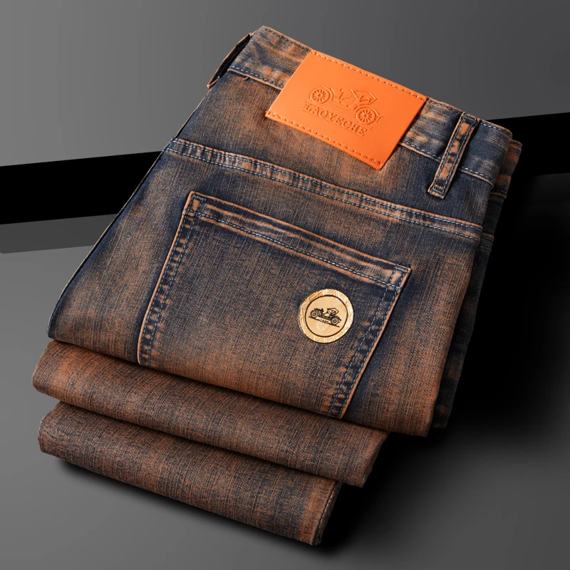 

Guangzhou Xintang Yuyi Goods Thirteen Rows Men's Spring Hong Kong High End Jeans Lightweight Luxury Trendy Brand Men's Jeans