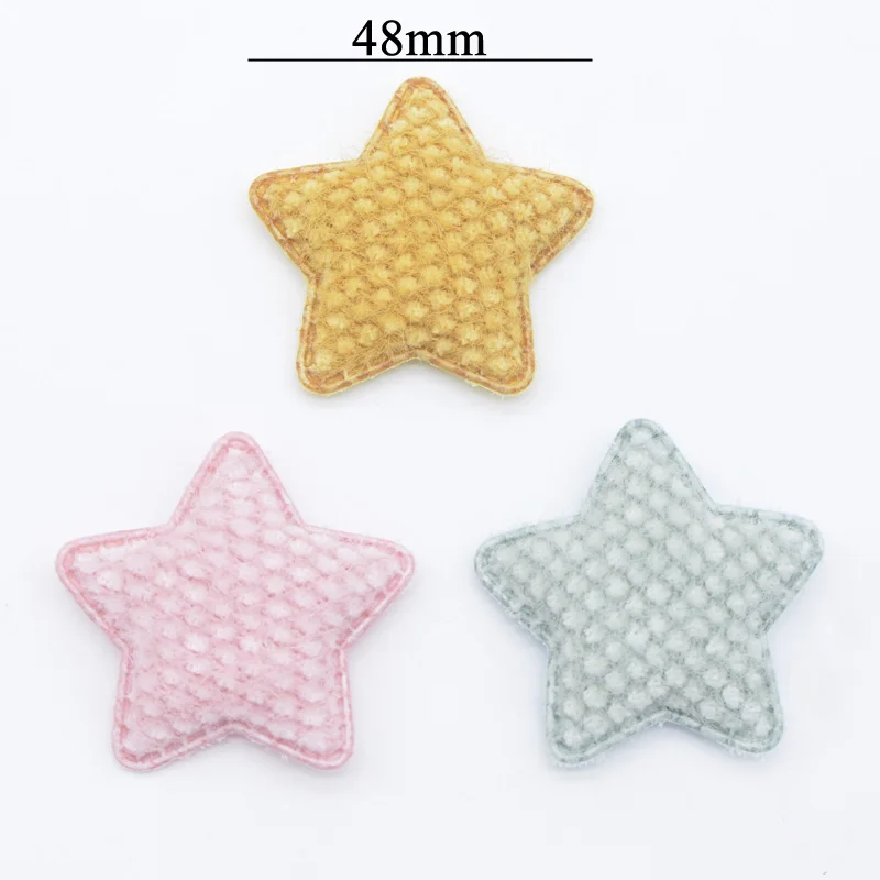 12pcs/lot 48mm Soft Corn Kernels Plush Star Applique for Clothing Hat Sewing Supplies Patches DIY Headwear Hair Clips Decor