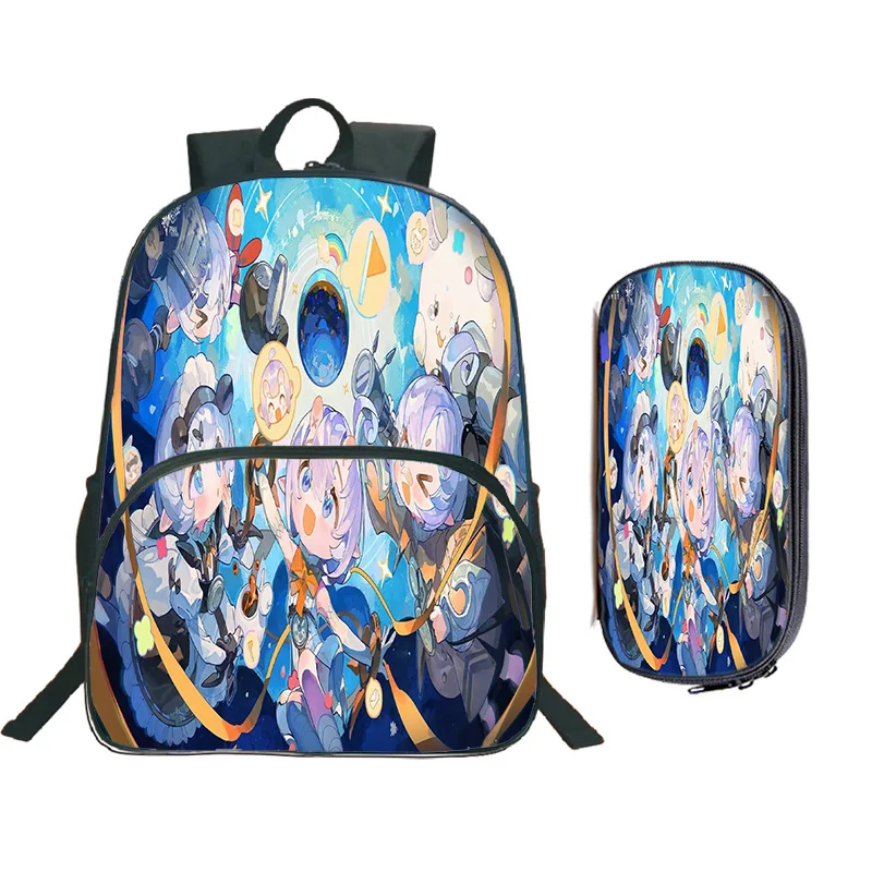 2pcs Student Fun Game Duet Night Abyss Custom Backpacks Kids 3D Print Backpack Pen Bag Child Casual Schoolbag Zipper Bag Mochila