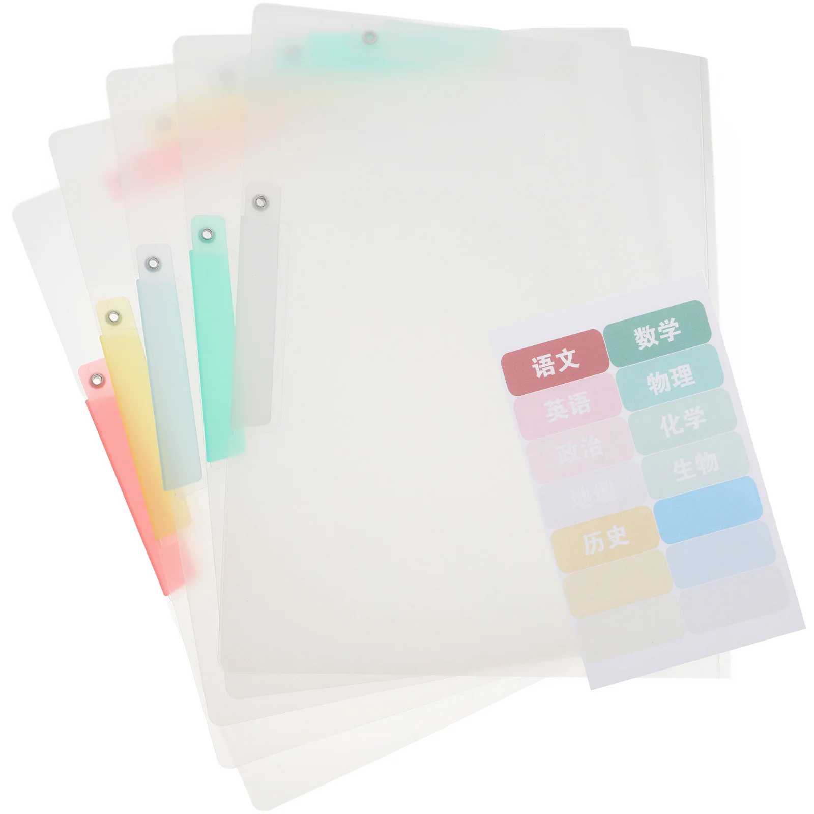 5 pçs pasta pasta de pasta mangas claras documento titular organizador pastas de arquivo de escritório