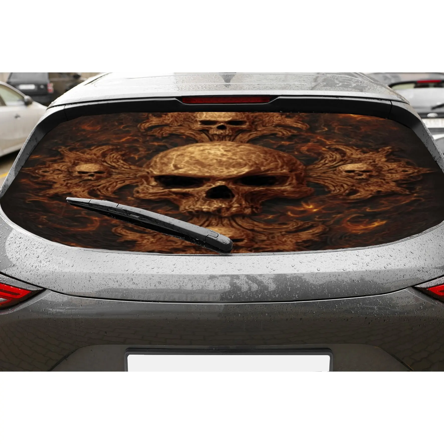

Skull mark PVC material self-adhesive waterproof car rear window sticker, easy to paste without falling off, waterproof and ligh