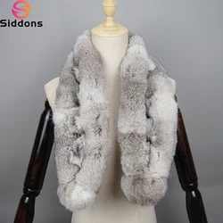 Winter Scarf Luxury Natural Real Rabbit Fur Warm Scarf Fashion Soft Plush Thicken Snood Scarves Shawl for Adult Kids Women Girls