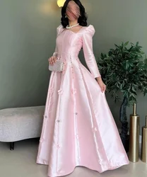 Customized Simple Sequined Applique A-line Square Neck Long Dresses Bespoke Occasion   Sizes Available