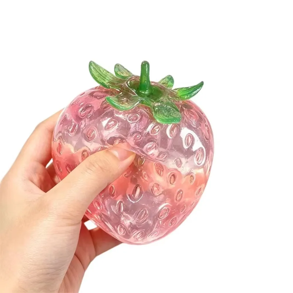 Handmade Strawberry Ball Strawberry Squeeze Toy Non-Rebound Highly Moldable Moldable Squeeze Ball Strawberry Shape TPR