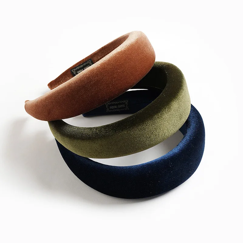 

Thickened Velvet Black Headband for Women, Autumn & Winter Gold Suede Sponge Hairband