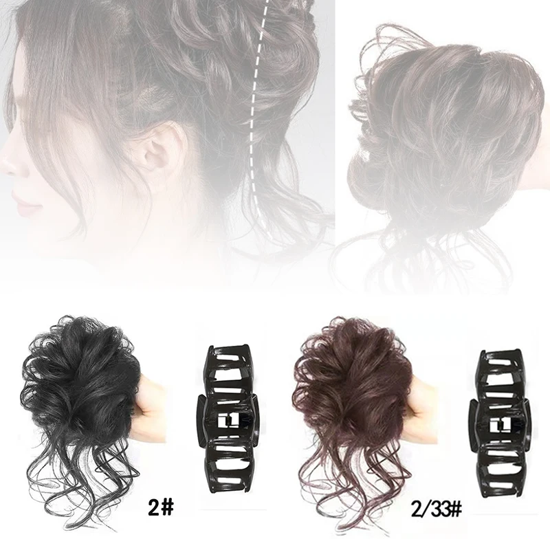 For Women Hairpins Synthetic Hair Bun Chignon Messy Curly Gripping Clip Hairpin Elastic Scrunchy False Hair Pieces