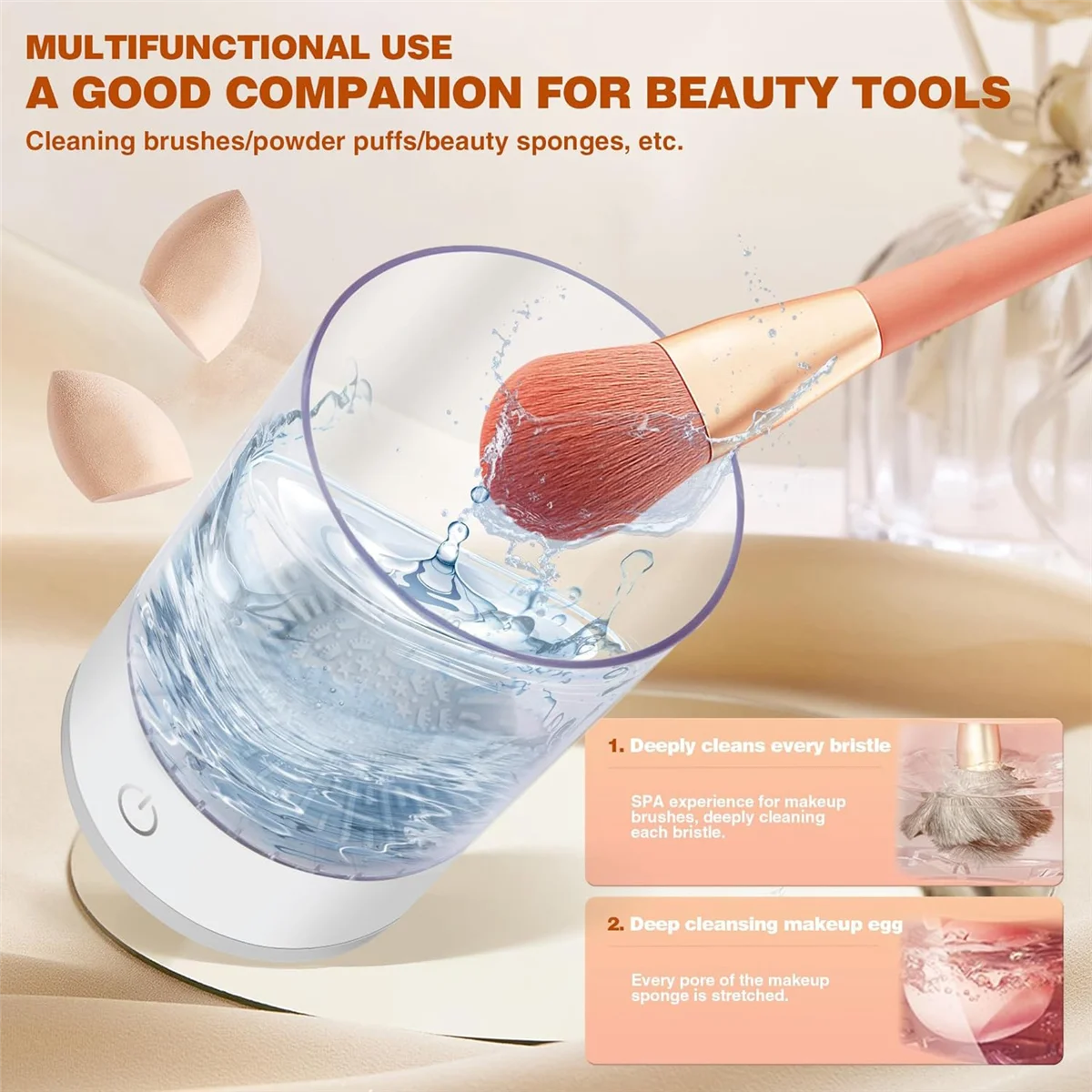 

cleaning brush Makeup Brush Cleaner, Auto-Rotating Cozy Brush Cleaner for Deep Cleaning, No Need to Install, One-Click Operation