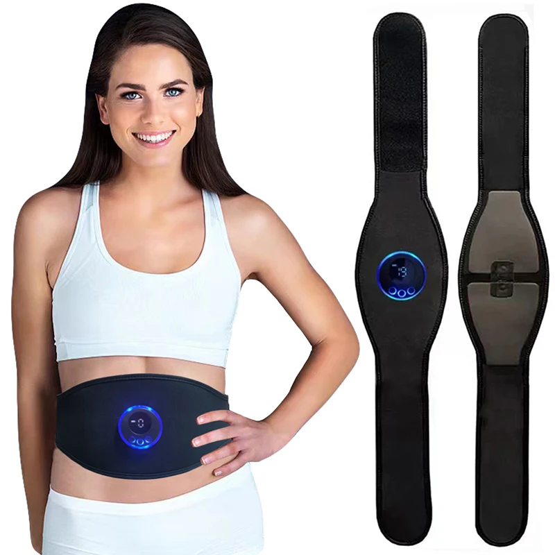 New EMS Muscle Stimulator Trainer USB Electric Abs Toner Abdominal Belt Vibration Body Waist Belly Weight Loss Fitness Equipment