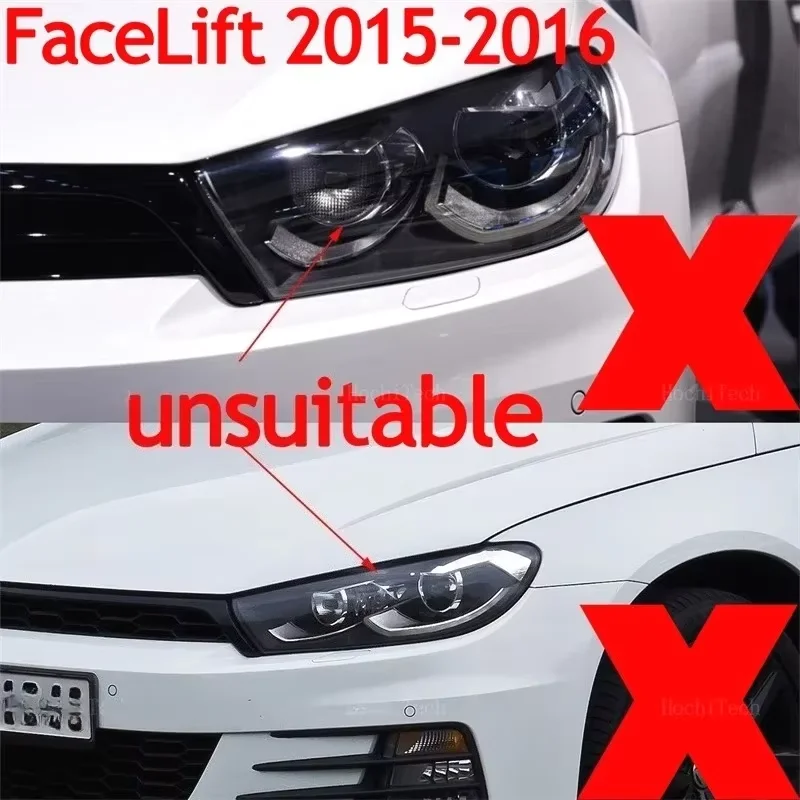 For Pair light For VW Volkswagen Scirocco 2009-2016 Car Headlight Cover Lens Lamp shade Head Light Caps Lamp Shell view 3