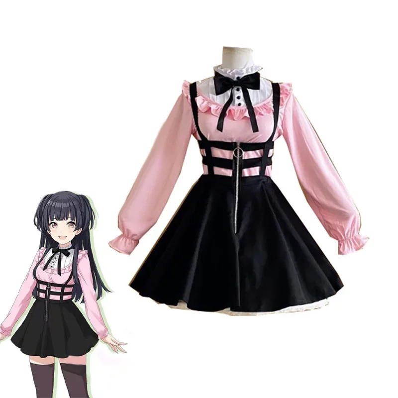 YouTuber vtuber holographic live Mayuzumi Fuyuko cosplay dress uniform outfit cosplay costume game Kawaii girl clothing wa5635