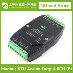 Technologie de sortie analogique industrielle Modbus RTU Waveshare, conversion DA 12 bits, sortie de tension ou de courant simultanée 8 canaux