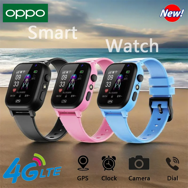 

Oppo Kids 4g Смарт-часы Sos Gps Местоположение Видеозвонок SIM-карта Детские умные часы с камерой Водонепроницаемые обновленные часы для мальчиков и девочек