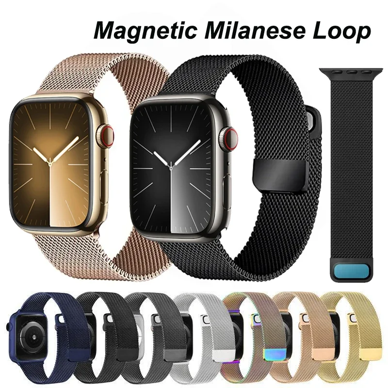 Milanese Loop für Apple Watch Band 46 mm 42 mm 45 mm 44 mm Ultra2 49 mm magnetisches Armband für Apple Watch Serie 7 8 9 10 41 mm
