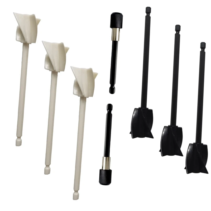 Resin Mixer Paddles Epoxy Mixer Attachment For Drill (6Pcs Paddles And 2Pcs Extension Poles)