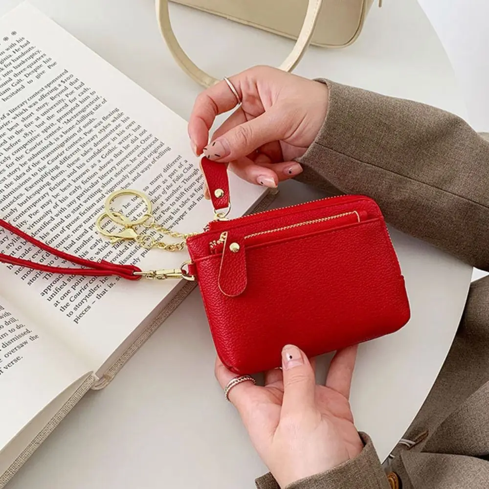 멀티 카드 슬롯 여성 짧은 지갑 핸드 클러치 다기능 작은 소 가죽 지갑 휴대용 솔리드 컬러 Pu 동전 지갑 야외