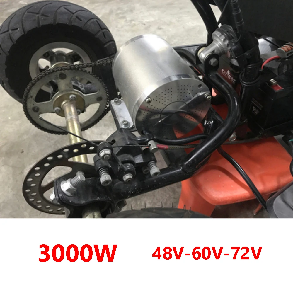 3000 واط موتور 72 فولت فرش السيارات عدة 48 فولت-60 فولت-72 فولت مع وحدة تحكم ، خنق ل E-الدراجة النارية سكوتر كهربائي تحويل عدة