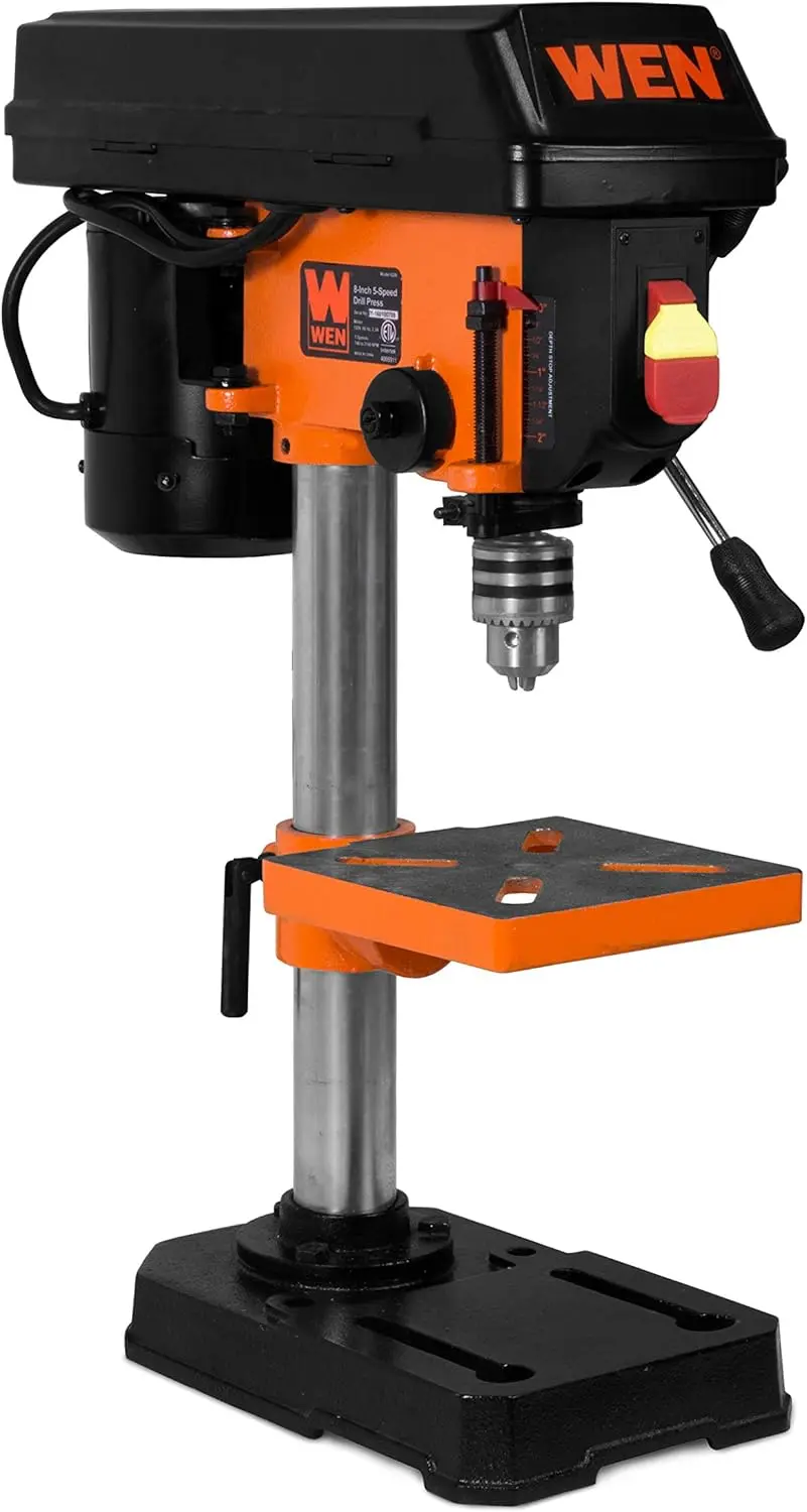 2.3-Amp 8-Inch 5-Speed Cast Iron Benchtop Drill Press,Black/Orange