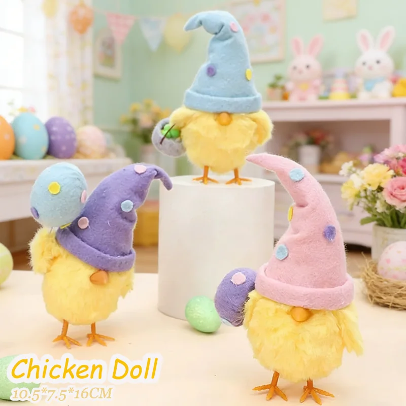 

Spring Easter Decor for Table Easter Egg Chicken Doll Decorations Cute Festival Party Gifts Home Decor Supplies
