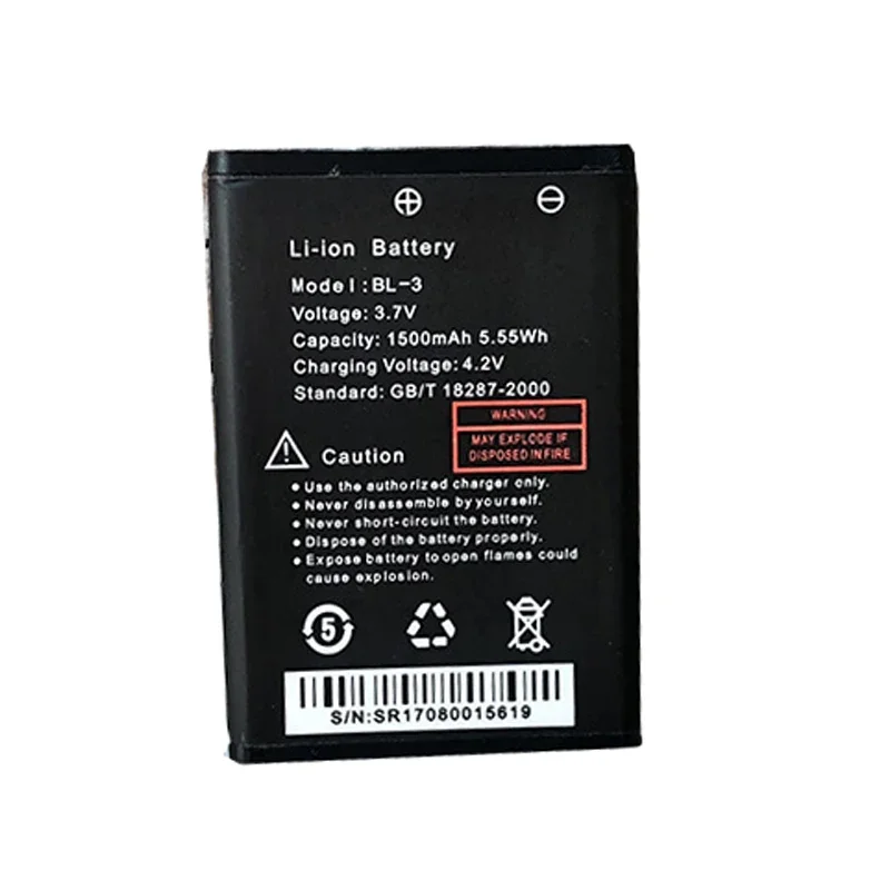 BAOFNEG UV-3R Battery 3.7V 1500mAh Compatible With Walkie Talkie BF-R5 BF-C50 BF-T6 Two Way Radio UV3R BL-3 Li-ion Batteries