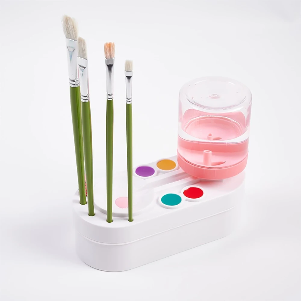 Paint Brush Clean Device Cycle Square Ellipse Green Pink Scrubber Diy Oil Paintings Gouache Fine Arts Watercolor Pen Brush Clean