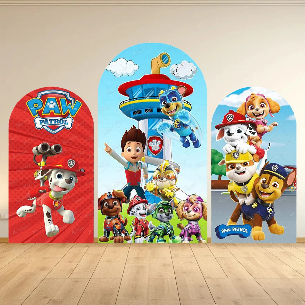 

Wangwang Team's Great Achievement Arch Double sided Dog Lawn Children's Birthday Party Decoration Baby Baptism Bathing Photograp