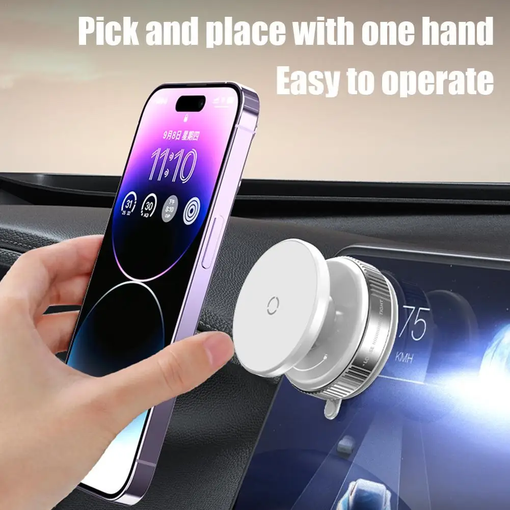 Intelligent Vacuum Suction Car Phone Holder 360° Rotation Strong Magnetic Adsorption Bracket For Navigation Live Streaming Stand