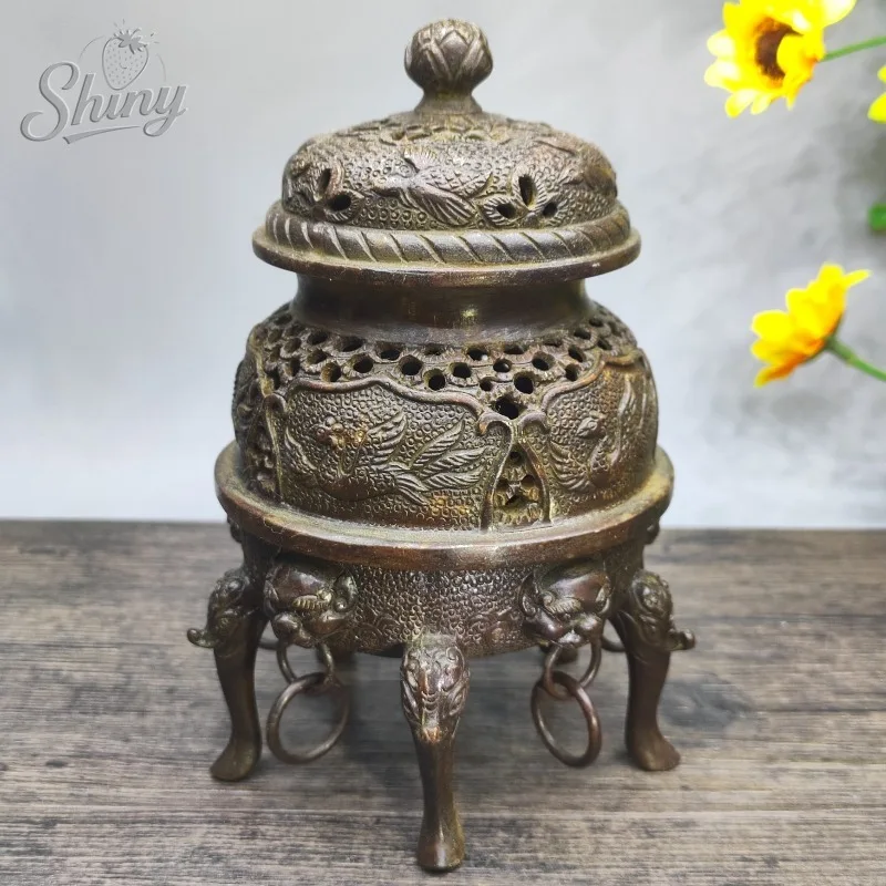 

Five-legged Fumigation Furnace Household Indoor Large Imperial Sandalwood Burner Antique Desktop Decoration