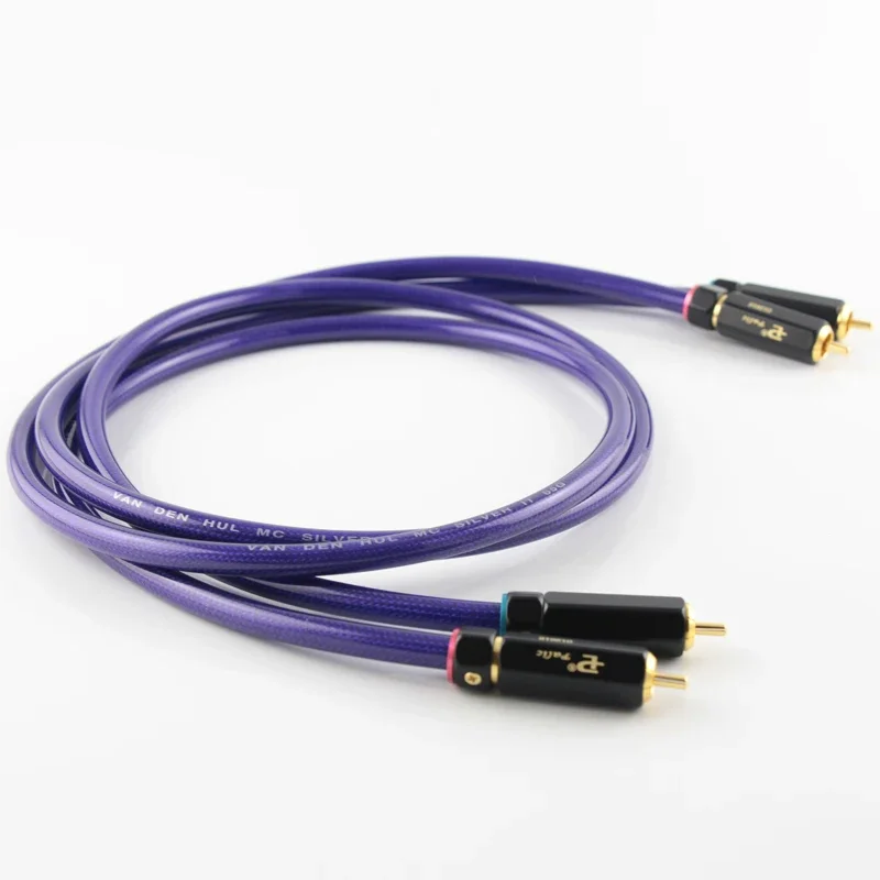 Audiocrast HI-End Silver Plated RCA Cable Male Interconnect 2 RCA to 2 RCA for CD Amplifier High-End Audio Cable