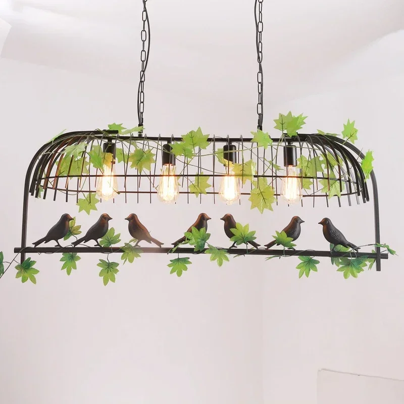 

Style Bird Cage Pendant Light Retro Industrial Restaurant Garden Bar Decorative Light Cast Iron E27 Light