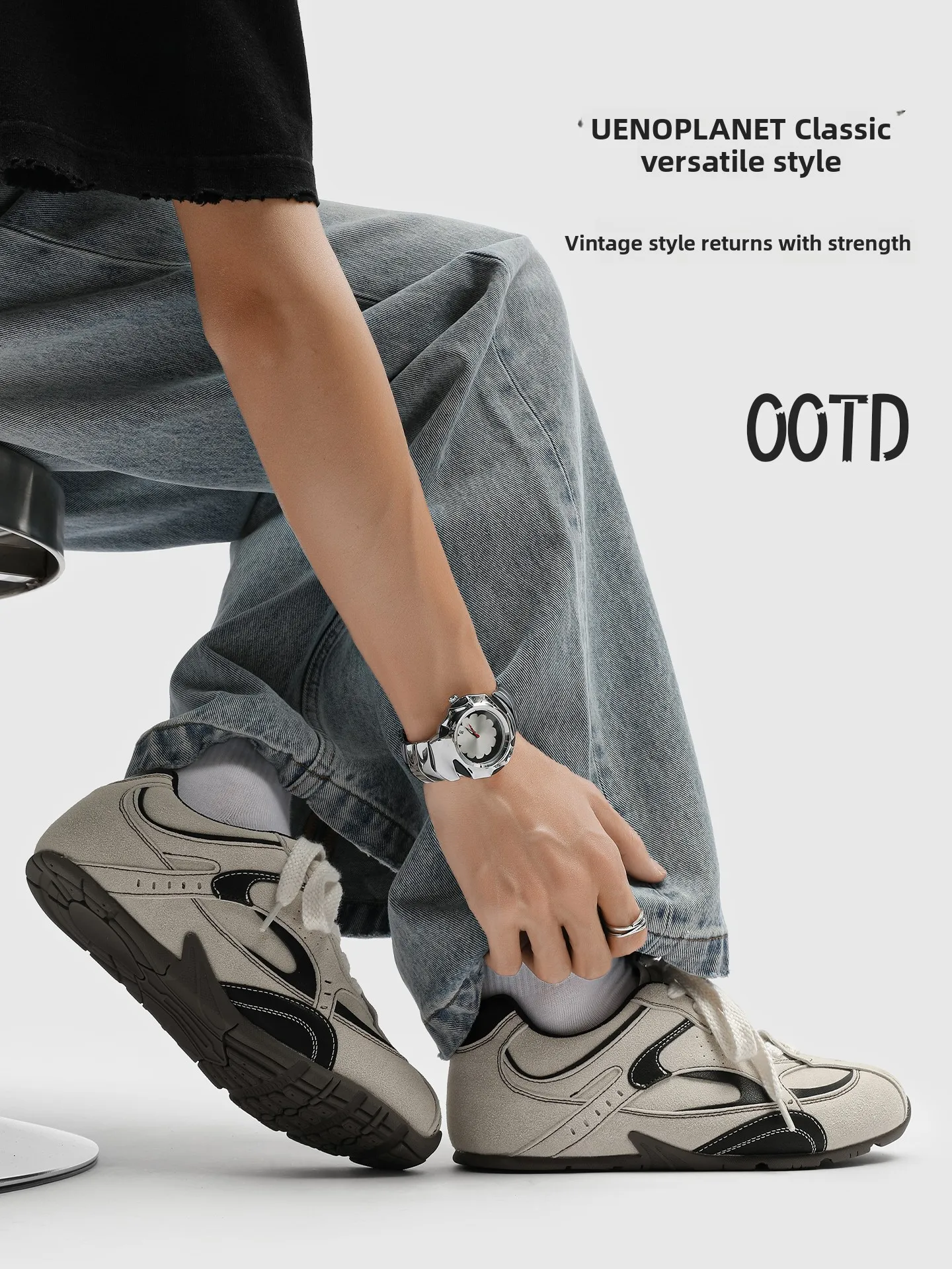 UENO PLANET 2026 Spring Men's Racing Shoes Retro Style Flat Bottom Sports Casual Board Shoes Breathable Mesh Inner 
