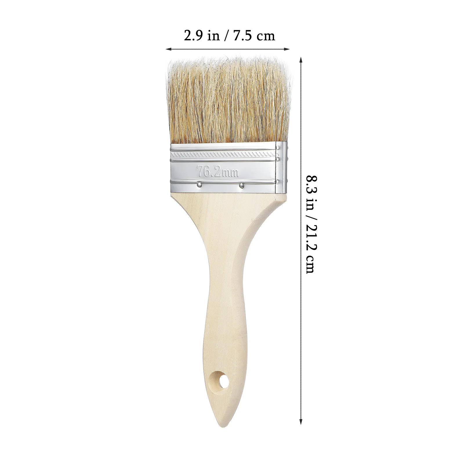 

10Pcs Pig Hair Brush Small Flat Paint Brush Long Wooden Handle for Wall Painting DIY Crafts Cooking Basting Grilling