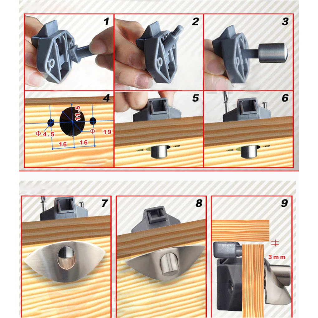 Camper Car Half-moon Push Lock RV Caravan Boat Drawer Latch Button Locks For Furniture Hardware RV Drawer Cabinet