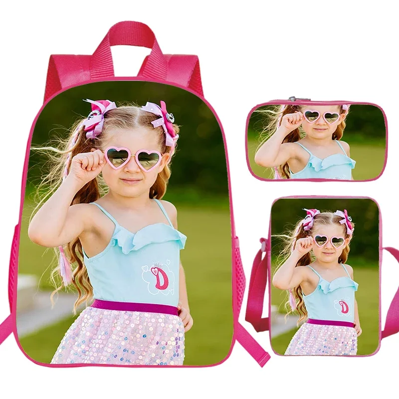 3pcs Set Kids Diana Show Print Backpack Children School Bags Large Capacity Students Daypack Boys Girls Bookbag Laptop Backpack