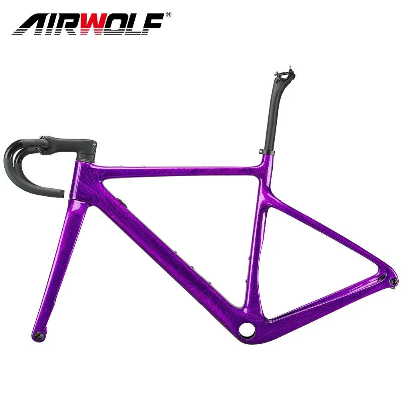 

Airwolf T1100 Newest Lightest 700*40c Racing Carbon Road Bike Full Carbon Fibre Bicycle Disc Brake Frame Ultra Light 1061g