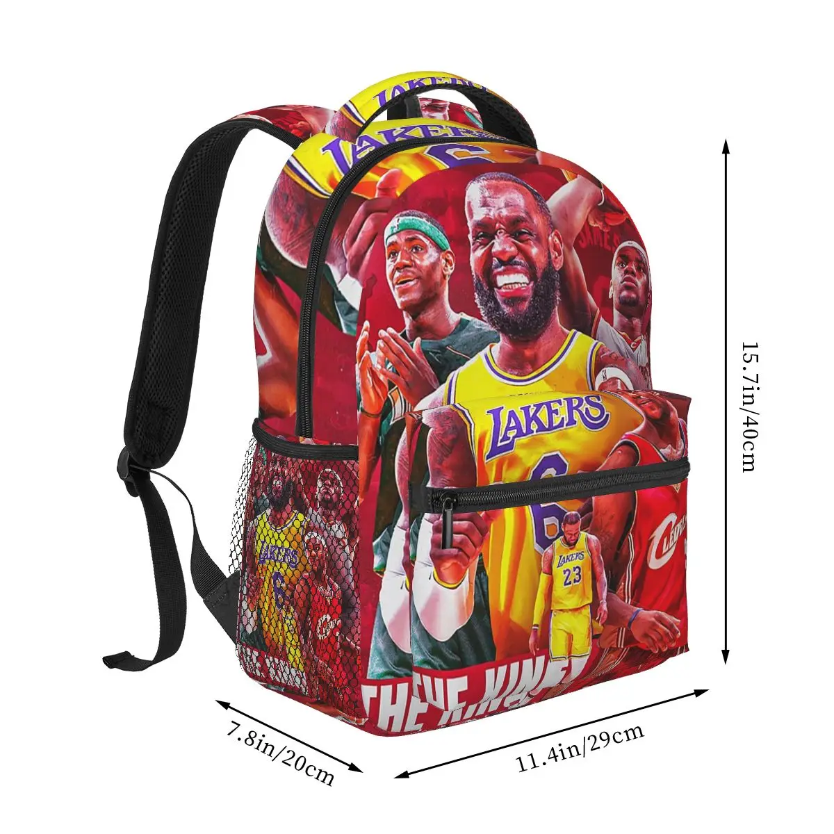 All Time LeBron James The King James Backpack Student Boys Girls BookBagSchool Bag Computer Shoulder Bags for Men Women