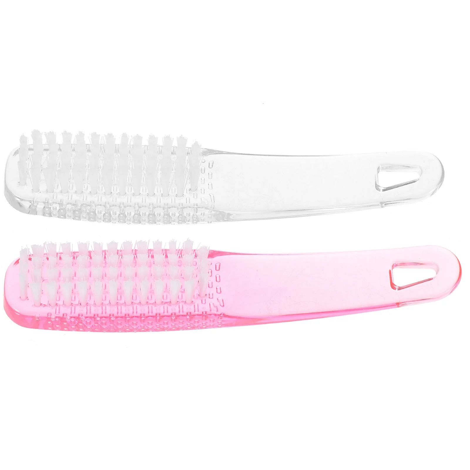 

2Pcs Nail Dust Brushes Firm Bristles Manicure Cleaning Brush for Fingernails Handle Grip Scrub Tool Women Gift