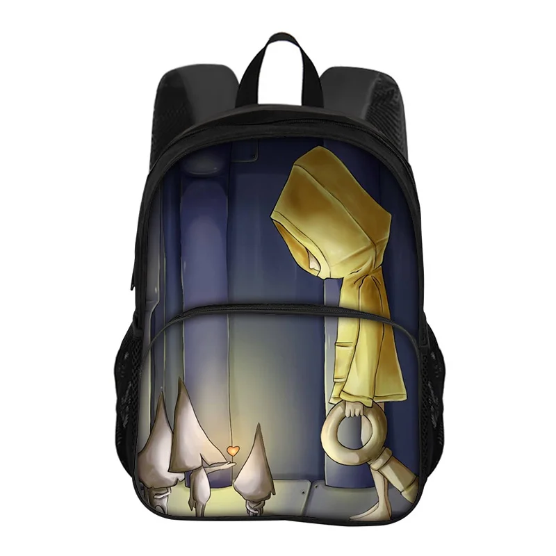 Little Nightmares Round Front Bag Backpack with Large Capacity Cartoon Print for Male and Female Students School New Style