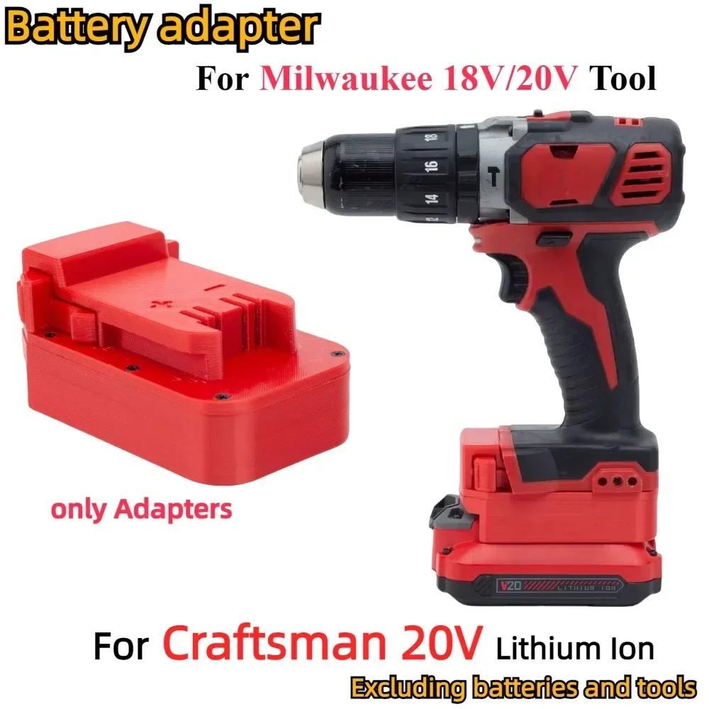 Battery Adapter Converter for Craftsman V20 20 Volt Max Li-ion Battery TO Milwaukee 18V Cordless Power Tools(Only Adapter)