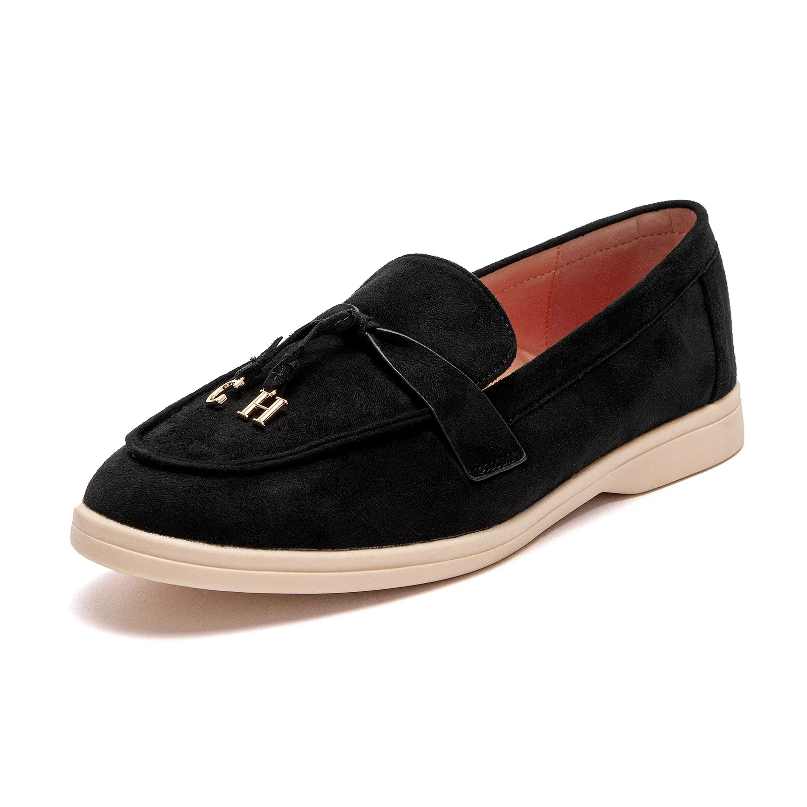 Men\'s and Women\'s Casual Shoes Loafers Deluxe Brand Leather Shoes Flat Out Traveling Strolling Shoes Black Hot Model